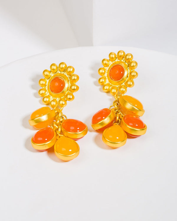 Colette by Colette Hayman Orange Sunflower Drop Earrings