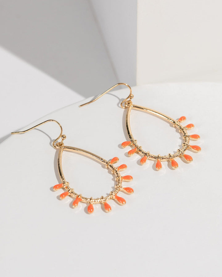 Colette by Colette Hayman Orange Tear Drop Hook Earrings