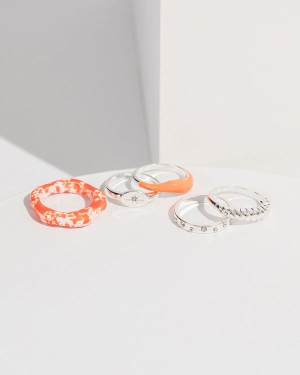 Colette by Colette Hayman Orange Textured Ring Pack