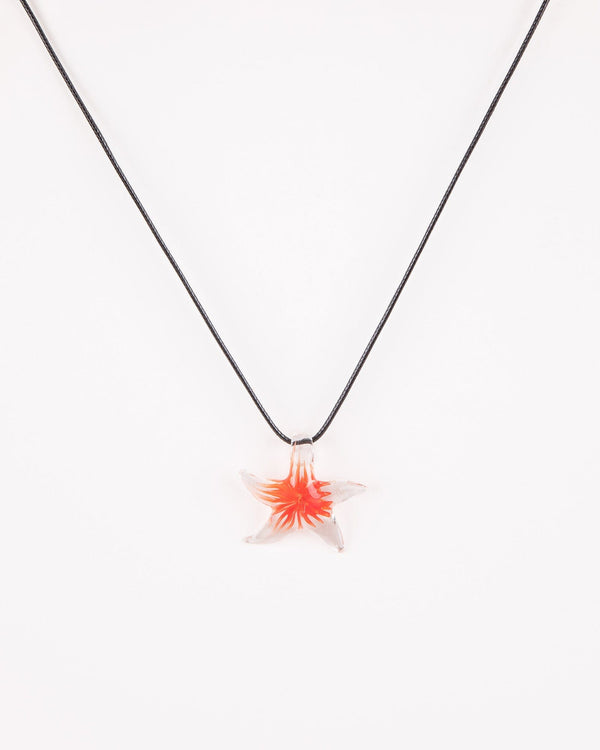 Colette by Colette Hayman Orange Transparent Flower Necklace