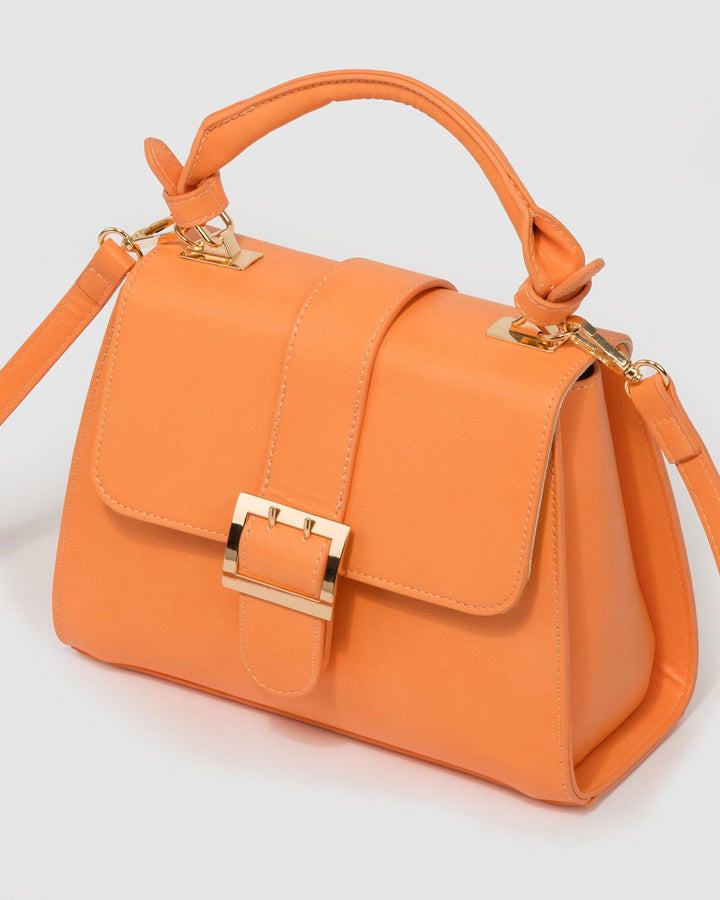 Colette by Colette Hayman Orange Yael Buckle Top Handle Bag