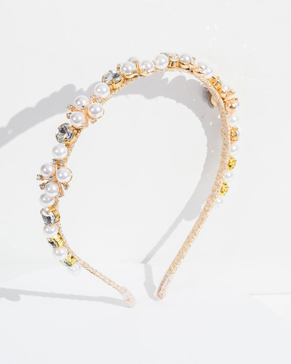 Colette by Colette Hayman Pearl And Crystal Cluster Headband