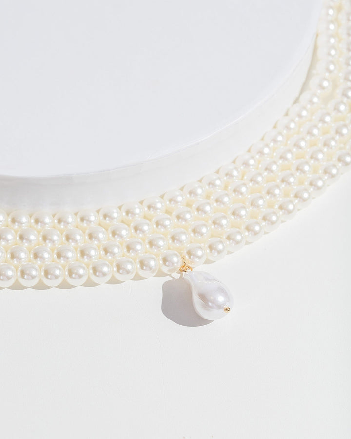 Colette by Colette Hayman Pearl Multi Row Choker Necklace
