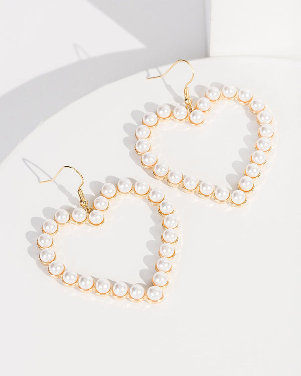 Colette by Colette Hayman Pearl Pearl Love Heart Hook Drop Earrings