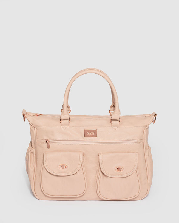 Colette by Colette Hayman Pink Baby Travel Bag with rose gold hardware