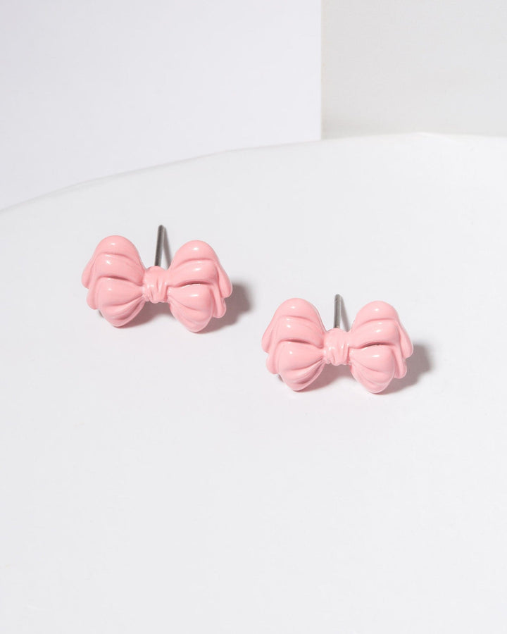 Colette by Colette Hayman Pink Bow Stud Earrings