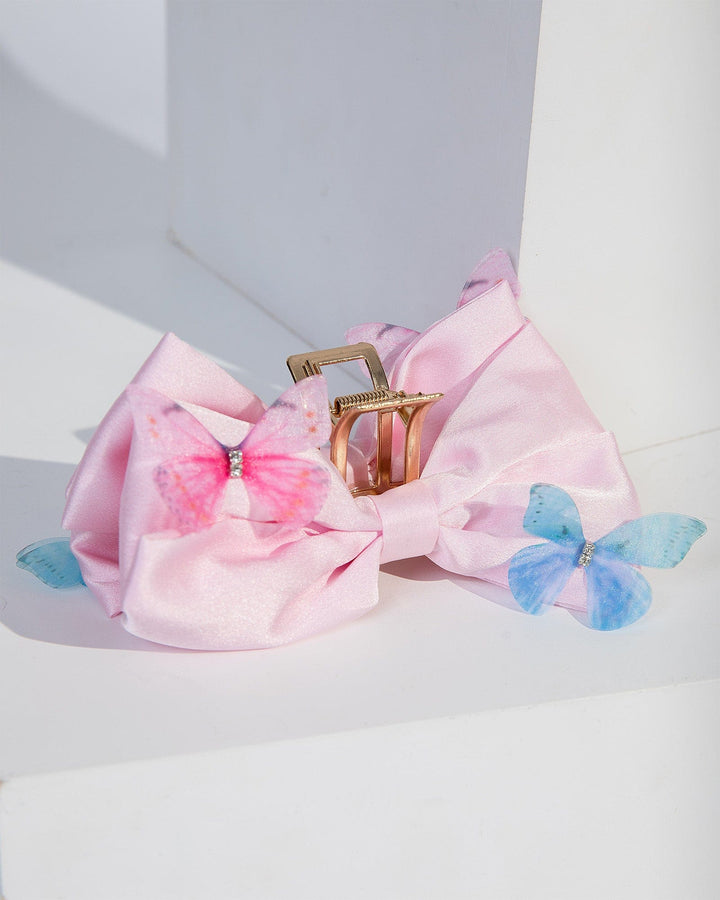 Colette by Colette Hayman Pink Bow With Butterflies Claw Clip