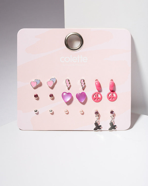 Colette by Colette Hayman Pink Butterfly & Flower Earring Pack