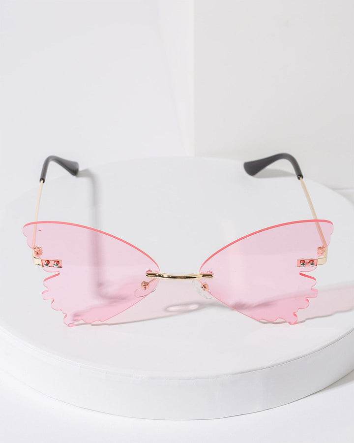 Colette by Colette Hayman Pink Butterfly Sunglasses