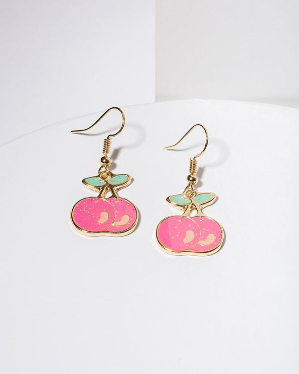 Colette by Colette Hayman Pink Cherry Hook Earrings