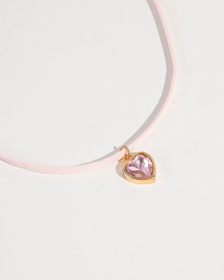 Colette by Colette Hayman Pink Cord Heart Choker Necklace