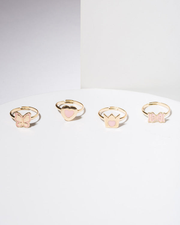 Colette by Colette Hayman Pink Crown & Bow Ring Pack