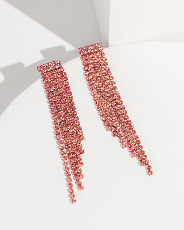 Colette by Colette Hayman Pink Crystal Drop Earrings