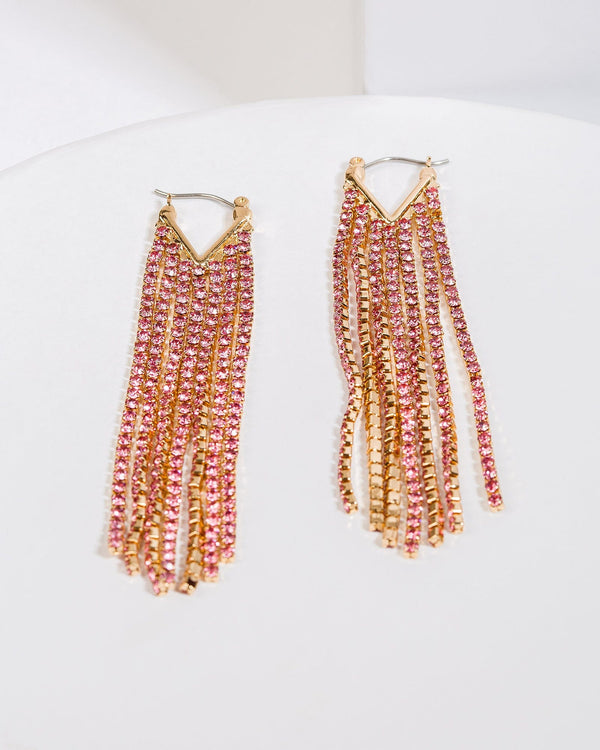 Colette by Colette Hayman Pink Crystal Drop Earrings