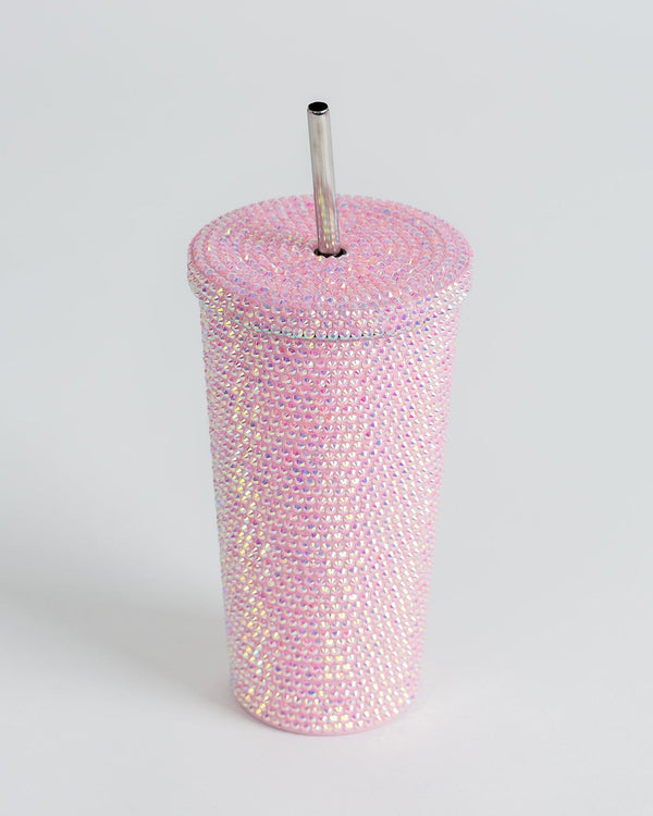 Colette by Colette Hayman Pink Crystal Tumbler With Straw