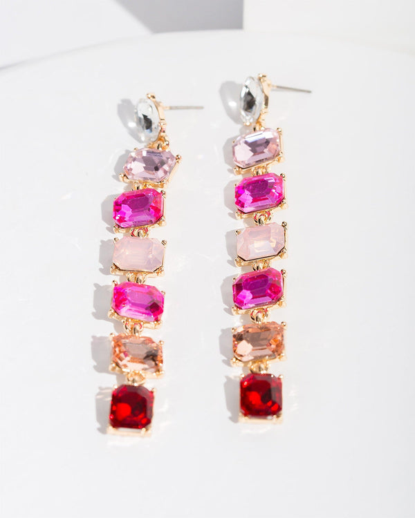Colette by Colette Hayman Pink Crystals Drop Earrings