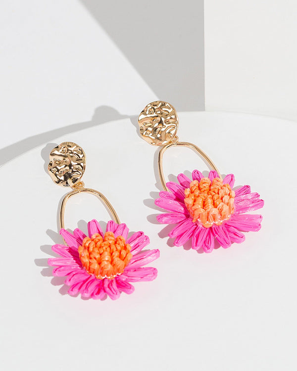 Colette by Colette Hayman Pink Dangle Flower Stud Earrings