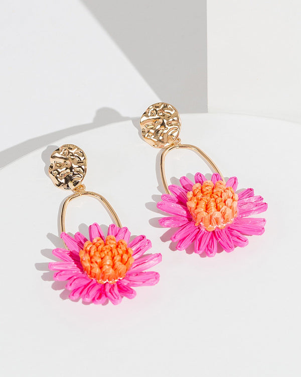 Colette by Colette Hayman Pink Dangle Flower Stud Earrings