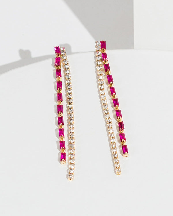 Colette by Colette Hayman Pink Double Chain Earrings