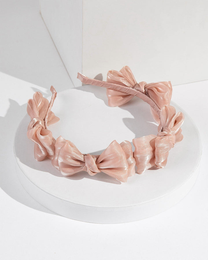 Colette by Colette Hayman Pink Fabric Bow Headband
