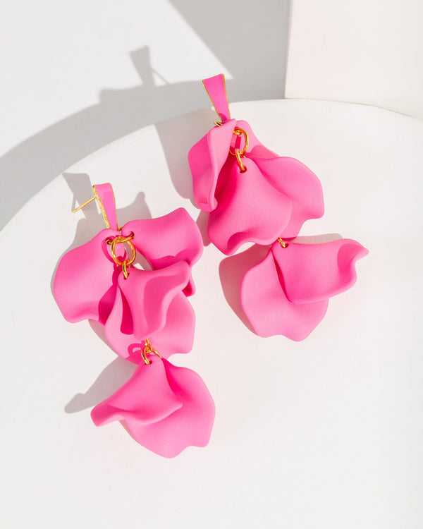 Colette by Colette Hayman Pink Fabric Petal Stud Earrings