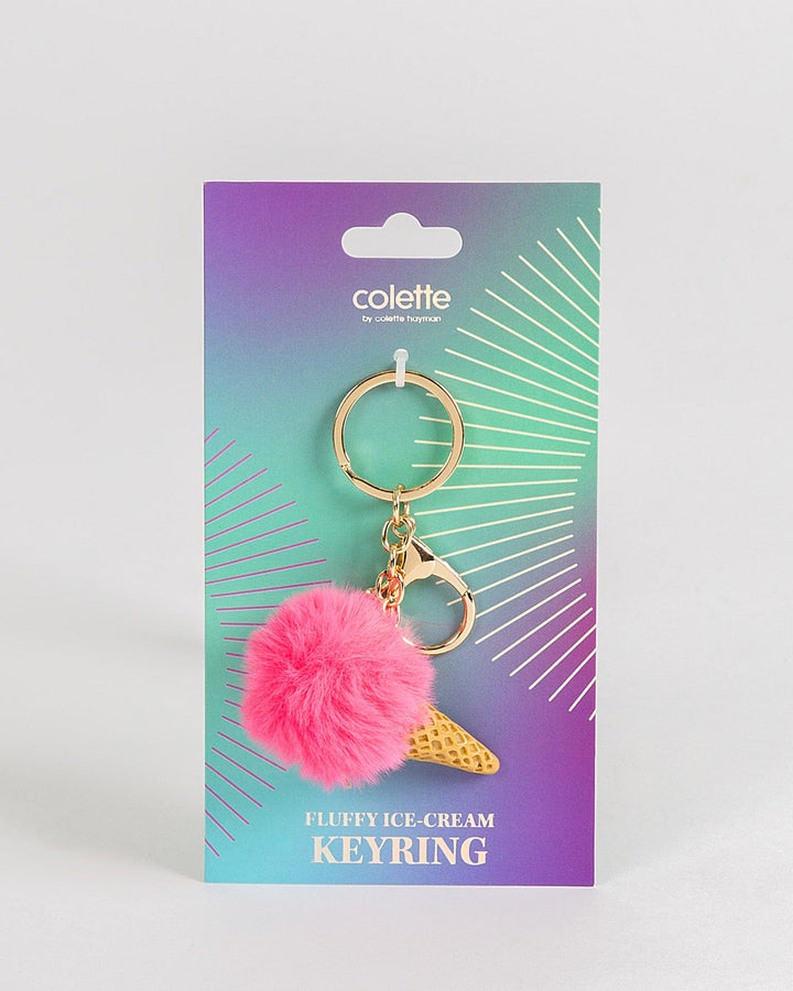 Colette by Colette Hayman Pink Fluffy Flower Keyring