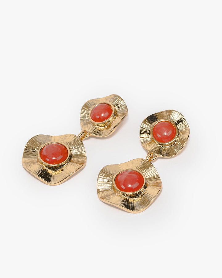 Colette by Colette Hayman Pink Hammered Discs Drop Earrings