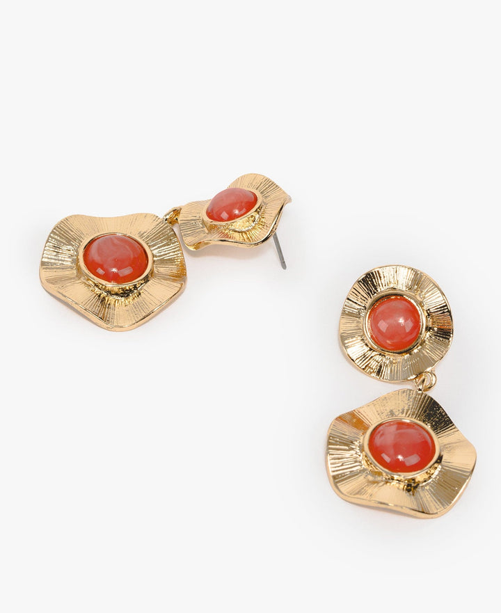 Colette by Colette Hayman Pink Hammered Discs Drop Earrings