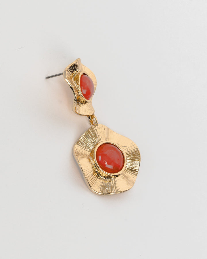 Colette by Colette Hayman Pink Hammered Discs Drop Earrings