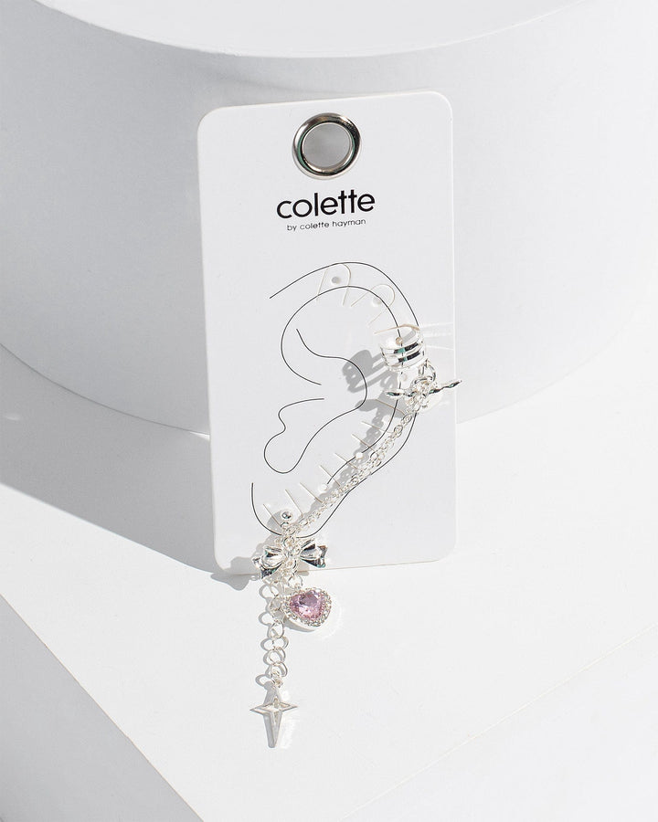 Colette by Colette Hayman Pink Heart And Bow Ear Cuff
