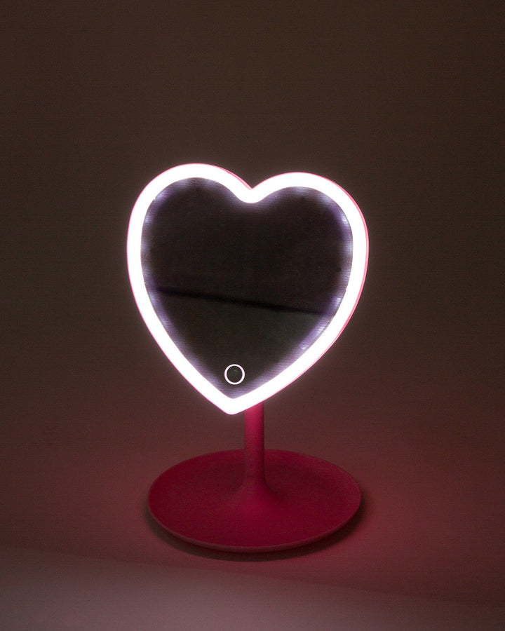 Colette by Colette Hayman Pink Heart Mirror Lamp & Jewellery Holder