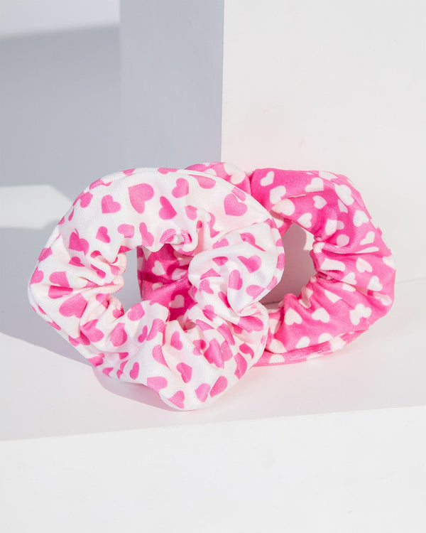 Colette by Colette Hayman Pink Heart Patterned Scrunchie Pack