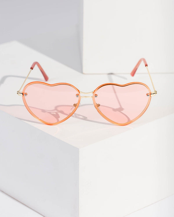 Colette by Colette Hayman Pink Heart Sunglasses