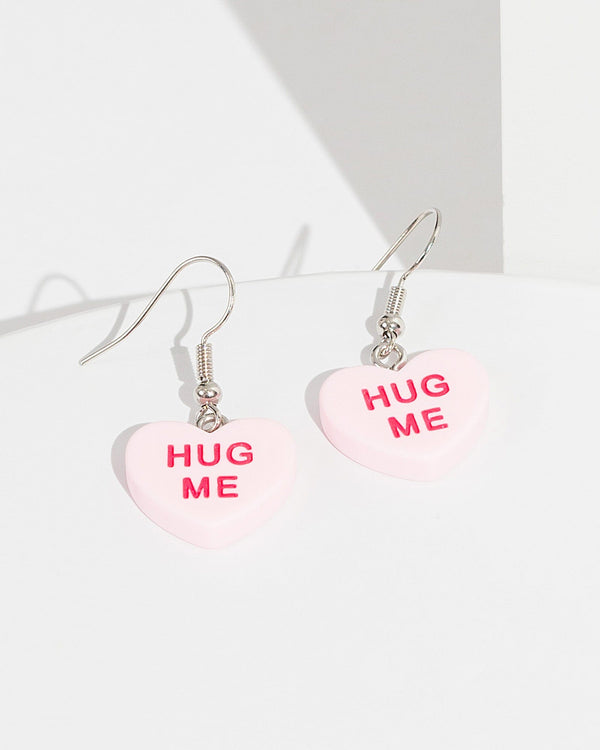 Colette by Colette Hayman Pink Hug Me Heart Earrings