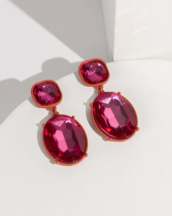 Colette by Colette Hayman Pink Large Diamond Stud Earrings