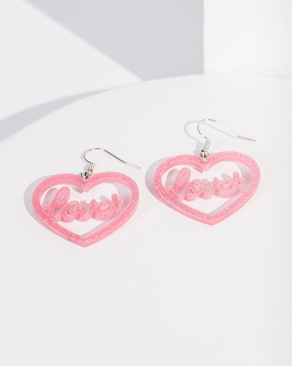Colette by Colette Hayman Pink Lover Love Heart Earrings