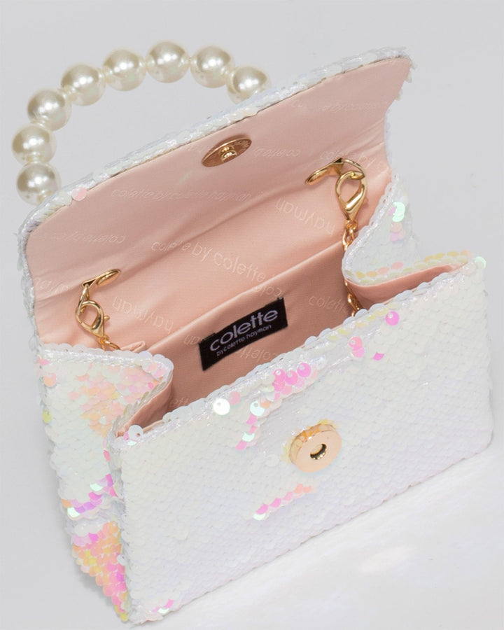 Colette by Colette Hayman Pink Mara Top Sequin Handle Bag