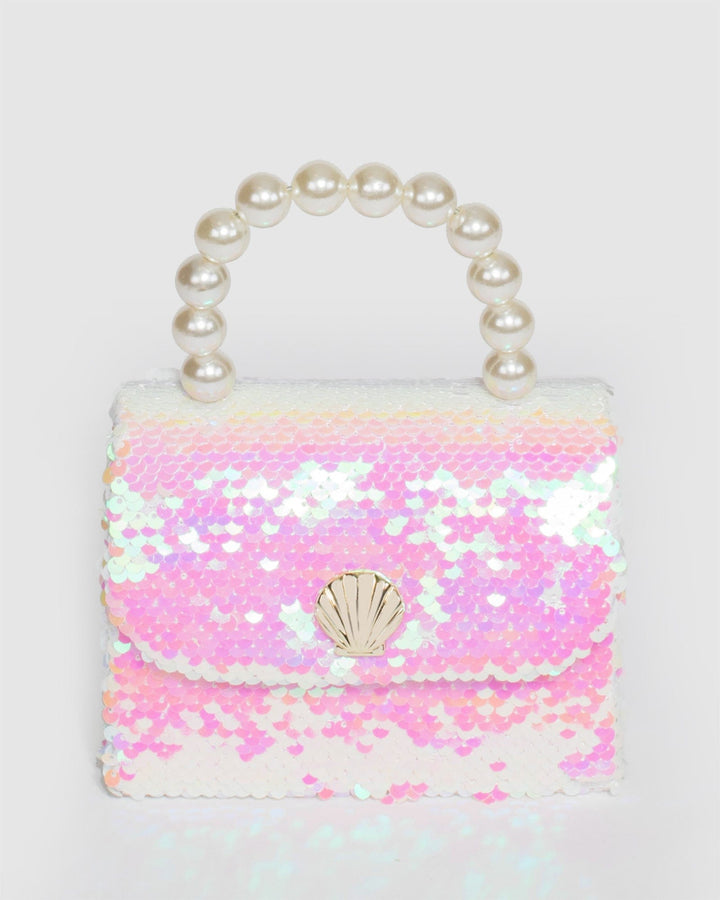 Colette by Colette Hayman Pink Mara Top Sequin Handle Bag