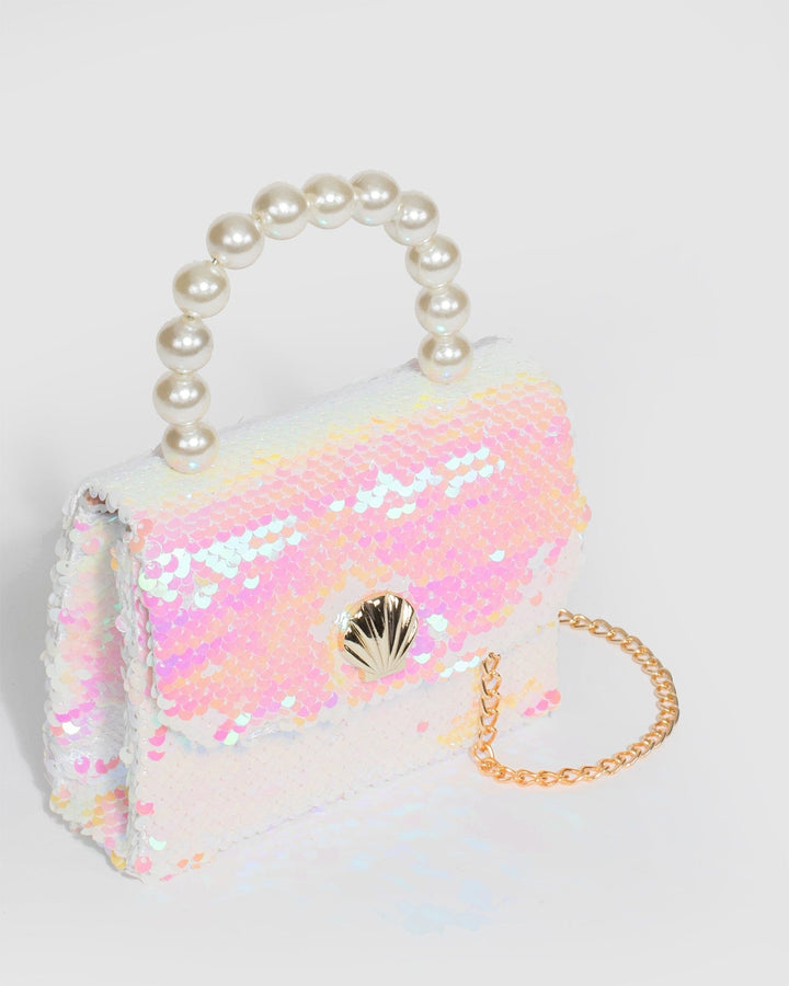 Colette by Colette Hayman Pink Mara Top Sequin Handle Bag