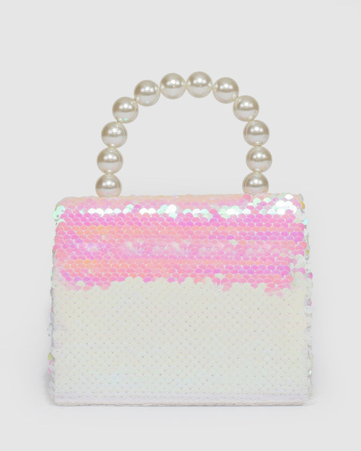 Colette by Colette Hayman Pink Mara Top Sequin Handle Bag