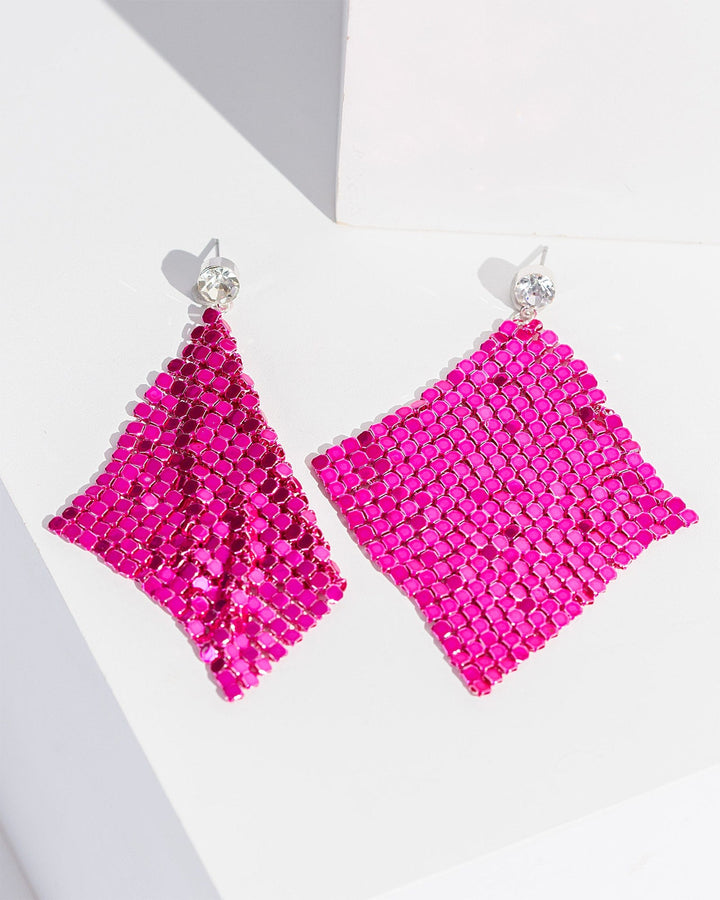 Colette by Colette Hayman Pink Metal Mesh Earrings