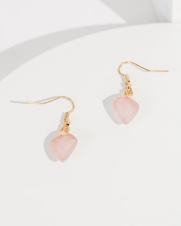 Colette by Colette Hayman Pink Painted Crystal Drop Earrings