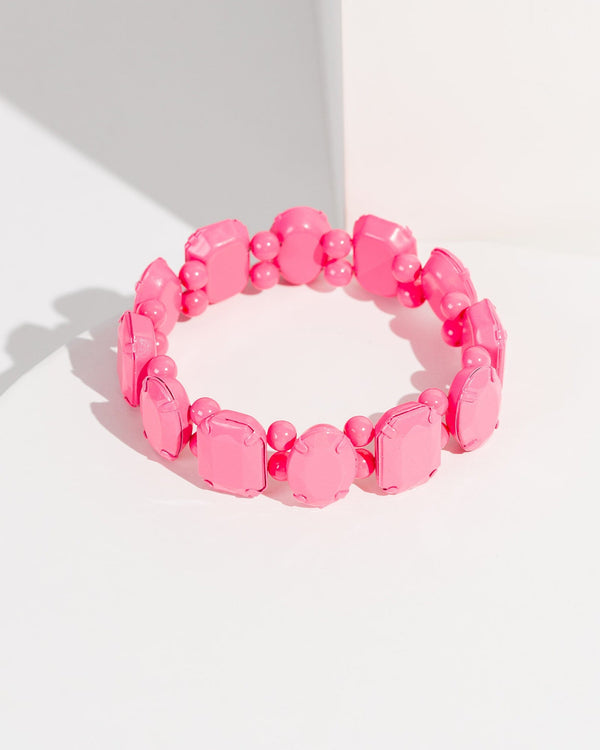Colette by Colette Hayman Pink Painted Stretch Bracelet