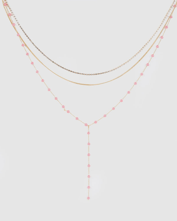 Colette by Colette Hayman Pink Pearl And Metal Necklace Pack
