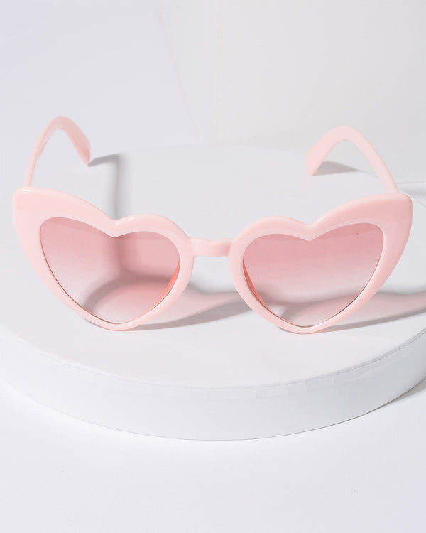 Colette by Colette Hayman Pink Plain Love Heart Sunglasses