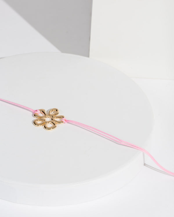 Colette by Colette Hayman Pink Rope Flower Choker Necklace