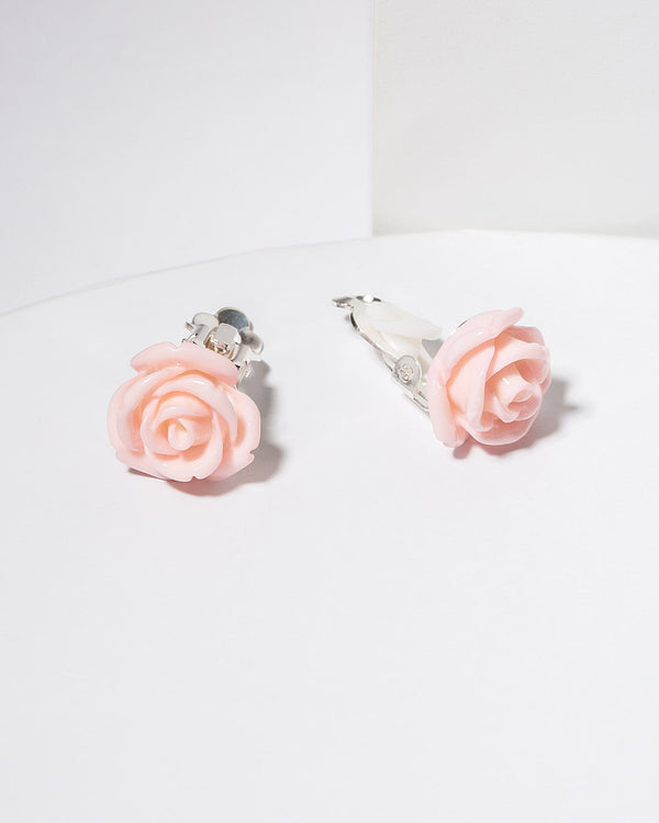 Colette by Colette Hayman Pink Rose Clip On Earrings