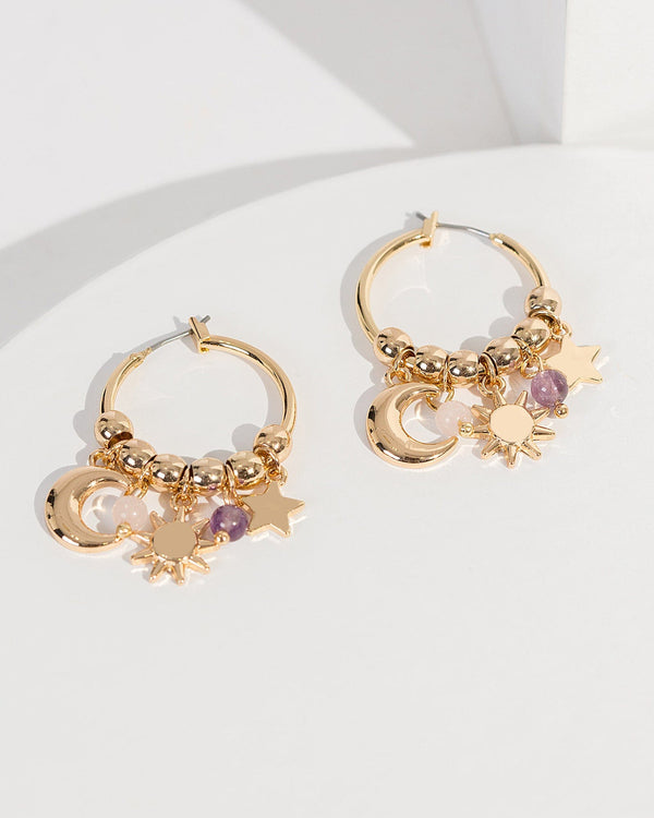 Colette by Colette Hayman Pink Semi Precious Multi-Pendant Earrings