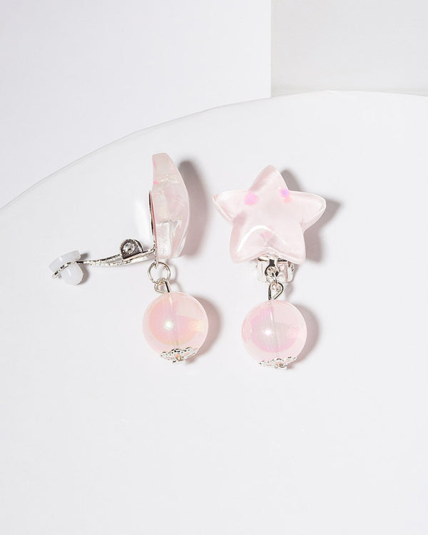 Colette by Colette Hayman Pink Star Clip On Earrings