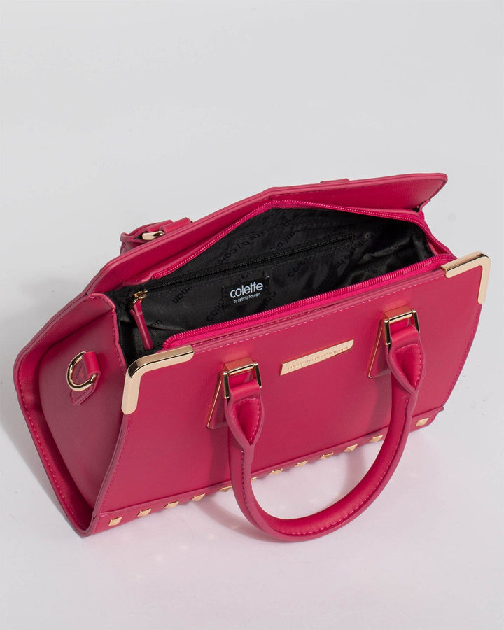 Colette by Colette Hayman Pink Stef Panel Stud Tote Bag